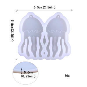 Moules de coulée en résine faits à la main pour bricolage ornements décoratifs Ins Style Silicone océan méduse boucles d'oreilles moule 7594 - Product Image 3