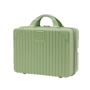 Organisateur de maquillage carré rétro 14 pouces, boîte de rangement cosmétique légère avec fermeture éclair et couche extensible, couleur unie ABSPC - Product Image 5