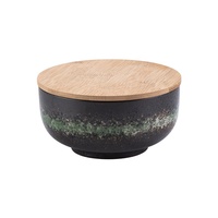Lot de bols à ramen japonais XUANHUI en céramique noire sous glaçure, résistants au micro-ondes, design minimaliste, vaisselle de table, vente en gros