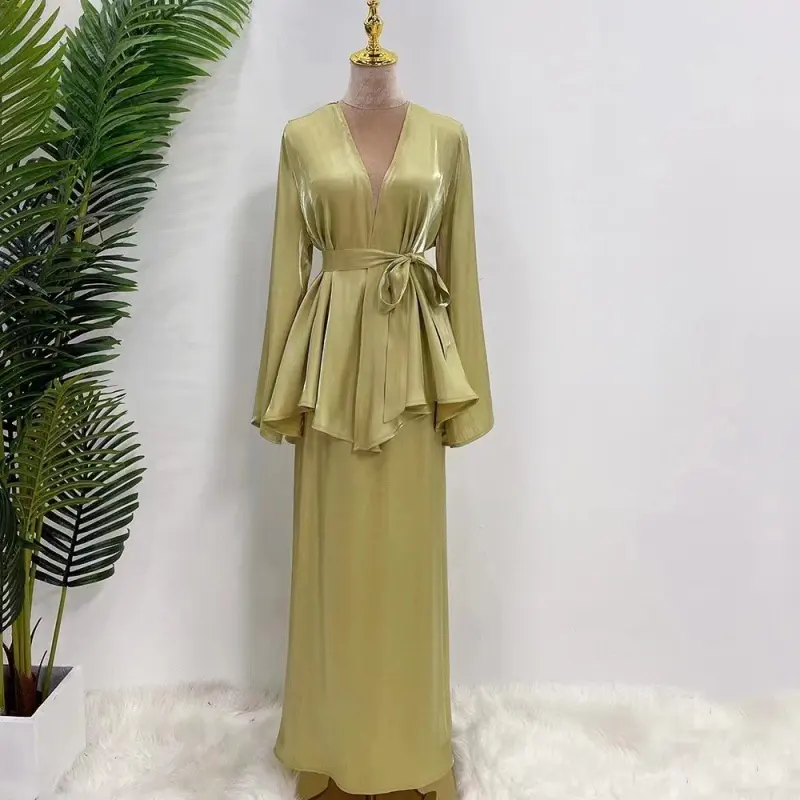 Vestidos De Luxo Novo Design Mulheres Moda Muçulmana Mangas Compridas Abaya Roupas Islâmicas Vestidos Muçulmanos Baju Kurung Malásia