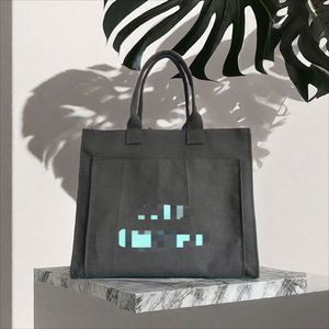 OEM Factory Luxury Woman Tote Handbag Fashion Tote <b>Bag</b> Cotton Canvas <b>Bag</b> with Pockets - Product Image 3