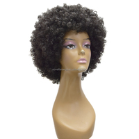 Nouveautés Afro Puff Kinky Yaki Wave Curly Short Bob Perruques Avec Frange Perruques Perruques Synthétiques Machine Pleine Perruque pour les Femmes Noires
