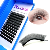 Vente en gros d'extensions de cils bruns à prix d'usine, marque privée, volume russe YY, plateaux d'extension de cils technologiques