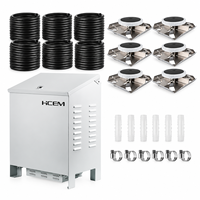 Kit complet de système d'aération de bassin 420W, pompe à piston sans huile 130L/min avec 6 diffuseurs pour ferme piscicole ou lac de 3 acres