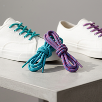 Lacets ronds en daim colorés avec logo personnalisé, lacets tressés pour baskets et chaussures de sport