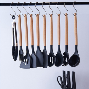 19 Piece Set Premium <b>Silicone</b> Utensils Stainless Steel Coated Knives Set Kitchen Stuff Set Cooking <b>Tool</b> Accessories With Holder - Product Image 5