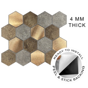 Offre Spéciale usine sortie hexagone or auto-adhésif mosaïque <span class=keywords><strong>carrelage</strong></span> peler et coller dosseret pour cuisine <span class=keywords><strong>salle</strong></span> <span class=keywords><strong>de</strong></span> <span class=keywords><strong>bain</strong></span> salon - Product Image 1