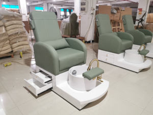 <span class=keywords><strong>2025</strong></span> <span class=keywords><strong>New</strong></span> Nail Salon Möbel Luxus Weiß Pediküre Stühle Weiße Plattform Dusche <span class=keywords><strong>Massage</strong></span> Maniküre Stuhl Fuß Spa - Product Image 5