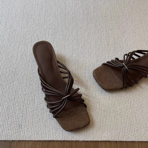 Sandalias de Tacón Cuadrado con Plataforma, de Cuero Genuino, Elegantes y a la Moda, de Tacón Medio para Mujer - Product Image 3