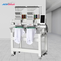 Machine à broder les casquettes automatique informatisée à double tête 15 aiguilles Revhon avec nouveau roulement pour usage domestique