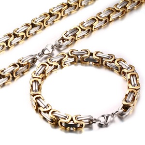 Collar Bizantino de Acero Inoxidable Chapado en Oro de 8MM para Hombre, Cadena Gruesa Estilo Punk Dominante, Joyería de Moda Exagerada - Product Image 1