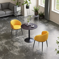 Table moderne en métal pour balcon avec dalles de roche, ensemble de deux chaises, table basse simple pour chambre à coucher, chaise de réunion pour petits espaces