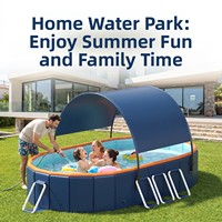 Piscine gonflable en PVC sans pompe pour la natation et les sports aquatiques, piscine pliable d'extérieur avec cadre épaissi et résistant à l'usure, piscine de jeu pour enfants