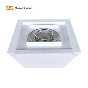 Brasero de Acero Corten con Fuente de Agua (Blanco) - Calentador de Gas Natural Ecológico para Exteriores con Llama, Ideal para Piscina, Jardín y Patio - Product Image 2