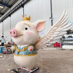 Statue <span class=keywords><strong>de</strong></span> cochon animatronique personnalisable avec ailes mobiles pour modèle <span class=keywords><strong>de</strong></span> parc à thème forestier à vendre - Product Image 5