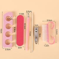 Kit de manucure 6 pièces avec lime à ongles, blocs de ponçage et polissage, brosse anti-poussière et éponge pour usage professionnel et domestique