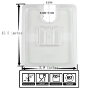 Poêle alimentaire transparente en polycarbonate de taille 1/2-Récipient PC sous vide de 8 "de profondeur avec couvercle à encoche