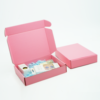 Boîte d'emballage rose avec Logo imprimé, taille personnalisée, boîtes d'emballage en carton ondulé, partie d'ordinateur, pour le courrier, 5 unités