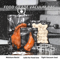 Petits sacs sous vide personnalisés noirs en PE/Nylon+PE gaufrés, qualité alimentaire, préservant la fraîcheur, anti-humidité, prêts pour le congélateur