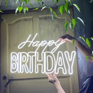 Letrero de Neón de Feliz Cumpleaños, Letrero LED Acrílico Personalizado, Luces de Neón para Decoración de Habitaciones y Fiestas de Cumpleaños en Casa - Product Image 6