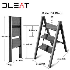 Meilleures ventes Petites marches échelle domestique 2/3/4 marches pour enfants adultes 330lb, rangement facile avec utilisation d'étagère polyvalente - Product Image 2
