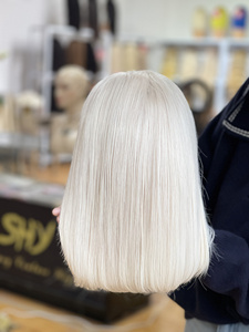 Perruques Bob Blondes Courtes de 12 Pouces en Cheveux Vierges Européens Transparentes pour Lace Front, Cuticules Alignées, Coupe Droite - Product Image 6