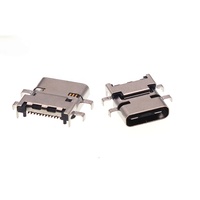 Connecteur USB Type-C Femelle 4 Broches 24P SMT à Montage Central USB 3.1 Port de Charge Rapide en Acier Inoxydable 12A