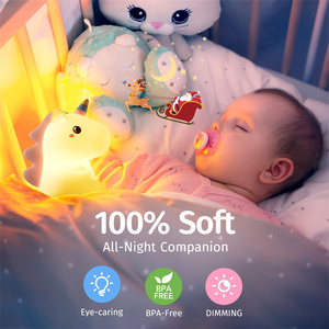 <span class=keywords><strong>Veilleuse</strong></span> LED tactile en silicone pour allaitement avec 7 couleurs (blanc) à intensité variable, alimentée par prise et batterie, pour les nouvelles mamans - Product Image 3