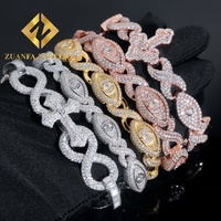 Nuevos Diseños de Pulseras de Moissanita, Plata 925 Chapada en Oro, Pasa el Test de Diamantes, Pulsera de Moissanita para Hombre, Gran Venta