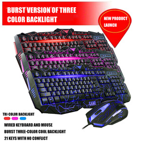 Bộ Chuột Và Bàn Phím Máy Tính Chơi Game, Đèn Led Nền 2.0 Phím, Chống Nước, Có Dây, Cổng Usb 104 - Product Image 2