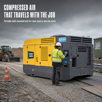 Compresseur d'air diesel portable Atlas Copco X-Air 1300-35 sur châssis avec cabine fermée – Fournisseur OEM/ODM en gros