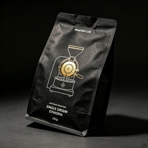 Eco-friendly Custom Printed Kraft Paper PLA Lined Zipper <b>Bag</b> <b>Compostable</b> Food Pouch for Roast Coffee Beans Packaging <b>bag</b> - Product Image 2