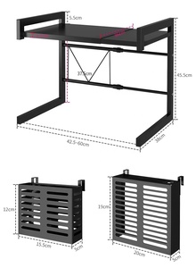 Support de four à <span class=keywords><strong>micro</strong></span>-ondes télescopique rétractable en métal à double couche, organisateur de <span class=keywords><strong>cuisine</strong></span>, rangement pour couverts, étagère - Product Image 6