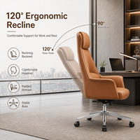 Chaise de bureau de direction en cuir à dossier haut, réglable en hauteur, pivotante, ergonomique, pour manager, bureau à domicile