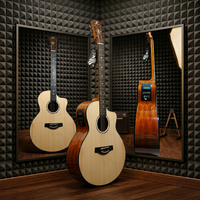 Guitare semi-acoustique professionnelle LC-5 en épicéa massif brillant avec micro égaliseur, 41 pouces, modèle cutaway, livraison directe usine, vente en gros