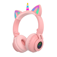 Audífonos Inalámbricos BT con Diseño Lindo, Material Agradable al Tacto, Auriculares para Niños con Luz RGB y Batería de Larga Duración, Novedad 2026