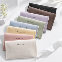 Pochette en coton et lin avec rabat, logo personnalisé, sérigraphie, estampage à chaud, broderie, OEM, ODM, faible MOQ