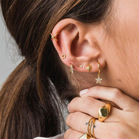Boucles d'oreilles ROXI minimalistes en argent, trois boules, trois points, petites boucles d'oreilles à trois perles mignonnes