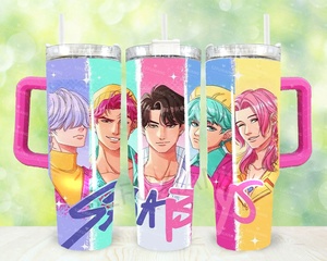 Venta caliente Popular Mira Spice Queen Kpop Demon Hunters inspirado película Saja Boys Band 40oz vasos de coche de viaje de acero inoxidable - Product Image 5