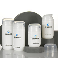 Flacon pompe sans air en plastique PP blanc vide pour cosmétiques, soins de la peau, sérum, lotion, échantillon, emballage