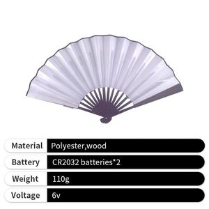 Ventilateur portable à LED clignotant en plastique pliable avec logo personnalisé pour les cadeaux promotionnels de mariage - Product Image 4
