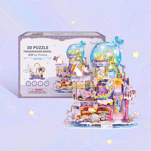 Star Workshop <span class=keywords><strong>Puzzle</strong></span> 3D de maison de poupée à transmission mécanique LED à activation tactile et fonction musicale, pour la vente en gros aux boutiques de cadeaux - Product Image 1