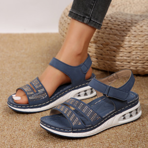 Women Summer New Rhinestone Wedge <b>Sandals</b> Thick Sole Beach <b>Sandals</b> Wholesale - Product Image 2