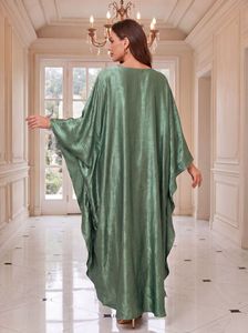 Abito vintage in tessuto solido, taglie forti, vestibilità ampia, <span class=keywords><strong>lungo</strong></span>, estivo, traspirante, antipiega, con scollo a V profondo, spalle scese e orlo a balze, per il <span class=keywords><strong>giorno</strong></span> - Product Image 4
