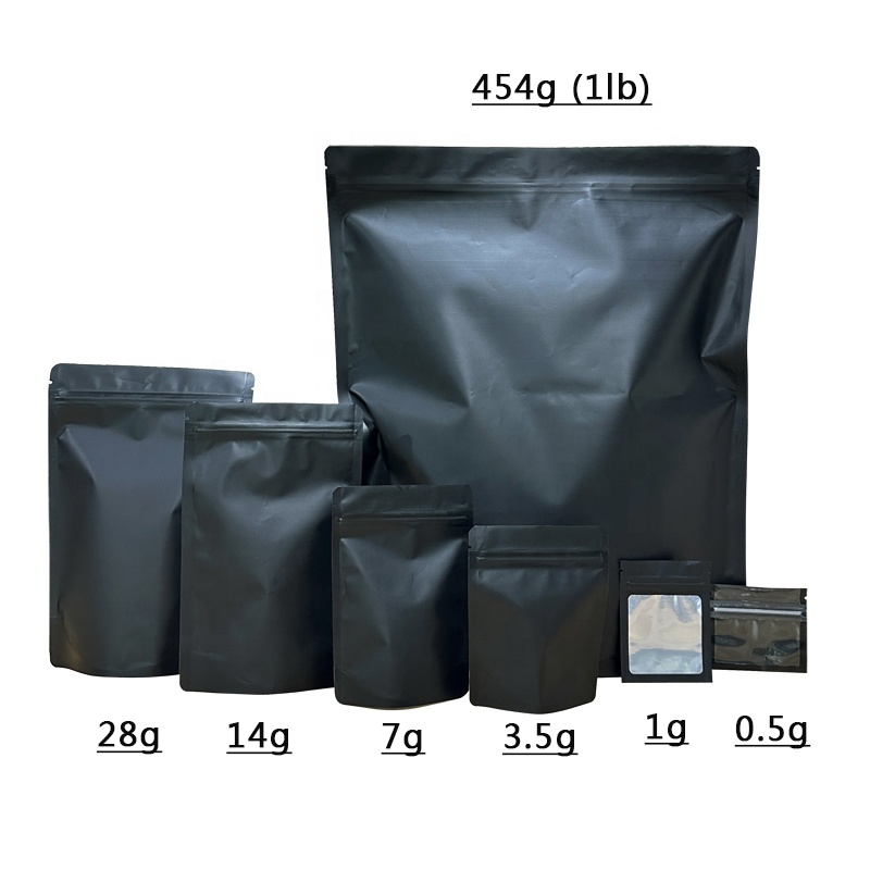 100 PCS Black Matte Candy Bags - Smell Proof & Customizable