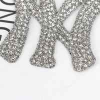 Patchs en strass de petite taille en gros, lettres sportives N, Y, P, à coller au fer, en cristal de verre
