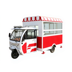 รถขายอาหารเคลื่อนที่แบบสามล้อไฟฟ้า 4 ล้อ ผลิตตามสั่ง (OEM) วัสดุไฟเบอร์กลาสและอะลูมิเนียม สำหรับขายอาหารกลางแจ้ง รถฟู้ดทรัคเคลื่อนที่แบบเร็ว - Product Image 1