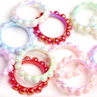 Perles rondes en acrylique marbré de haute qualité, résistantes aux rayures UV, motif melon amer, pour la création de bijoux DIY