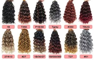 Cheveux à crocheter <span class=keywords><strong>Gogo</strong></span> Curl 10-18 pouces Blond miel Pré-bouclés Ondulation océanique Cheveux courts bouclés Bohème Box Braids - Product Image 6