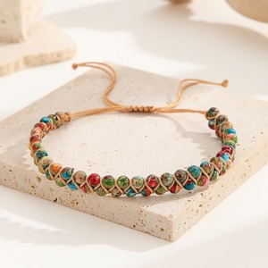 Màu Tím Imperial Jasper Đá Bọc Vòng Đeo Tay Bohemian Quà Tặng Trang Sức Cho Phụ Nữ Người Đàn Ông Quyến Rũ Chuỗi Bện Yoga Đính Cườm Vòng Đeo Tay Bangles - Product Image 2